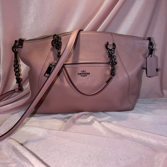 Coach Handbags - BNWT Authentic Coach PPL Chain Leather Prairie Satchel – Dusty Pink (59501)